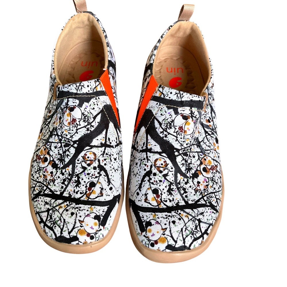 Uin Pomegranate Art Travel Shoes Womens 6.5 Canvas Slip On Loafers NWT